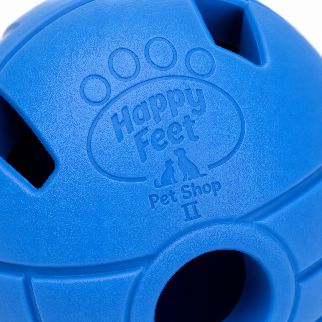 Happy Feet Pet Shop II Treat Dispensing Dog Ball – Interactive Puzzle Toy for Dogs, Durable Rubber Chew Toy, Slow Feeder Ball (Blue) - Image 3