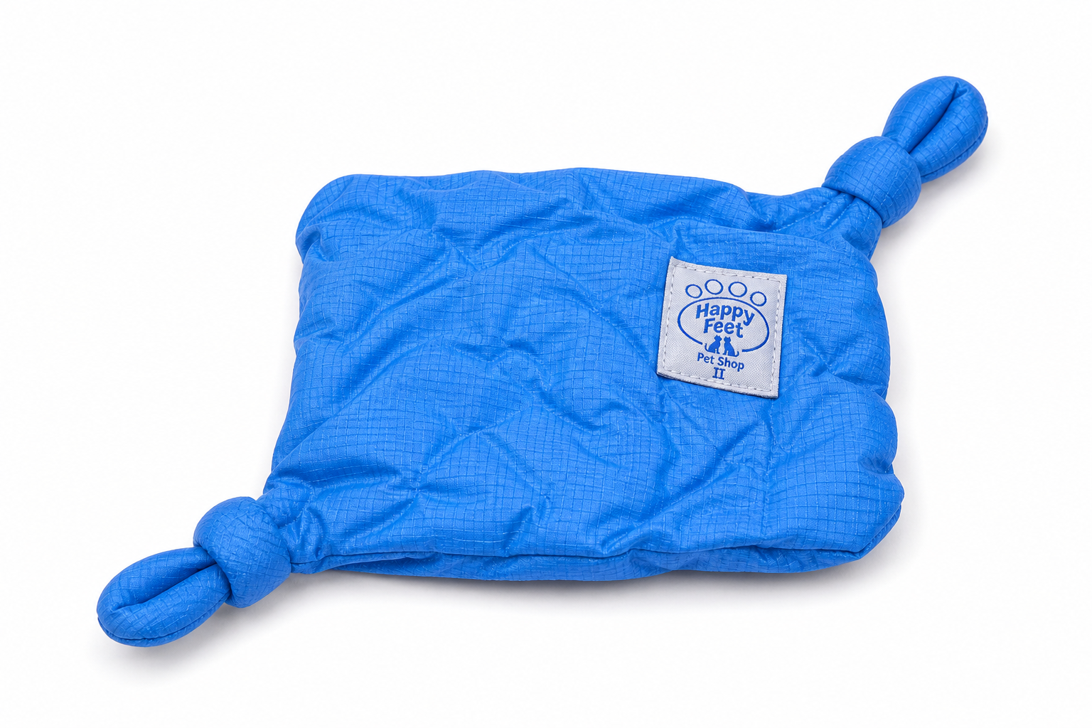 Happy Feet Pet Shop II Soft Crinkle Dog Toy with Rope Handles – Durable Interactive Chew & Tug Toy (Blue) - Image 2