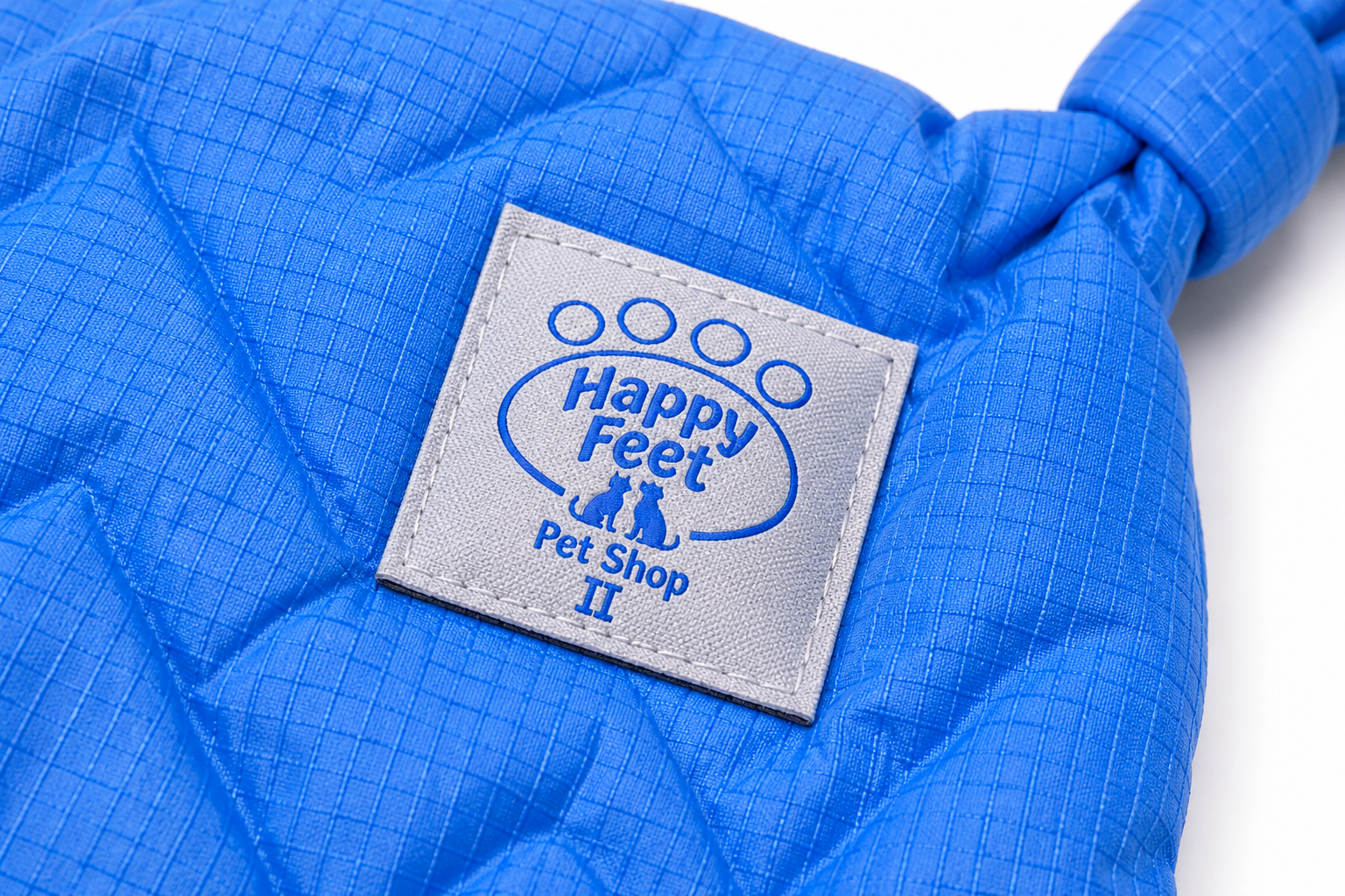 Happy Feet Pet Shop II Soft Crinkle Dog Toy with Rope Handles – Durable Interactive Chew & Tug Toy (Blue) - Image 3