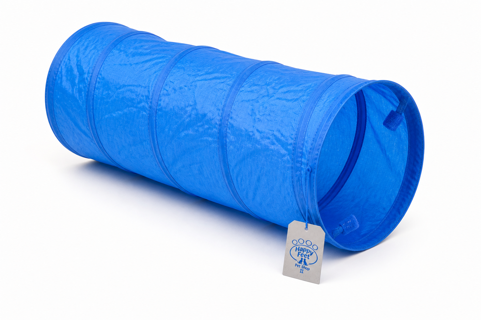 Happy Feet Pet Shop II Collapsible Pet Tunnel Toy – Interactive Indoor Play Tube for Dogs & Cats (Blue) - Image 5