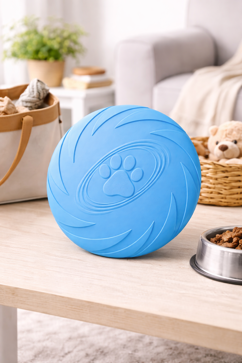 Dog Frisbee Soft Rubber Flying Disc Durable Fetch Toy Lightweight Blue | Weehawken Pet Shop - Image 3